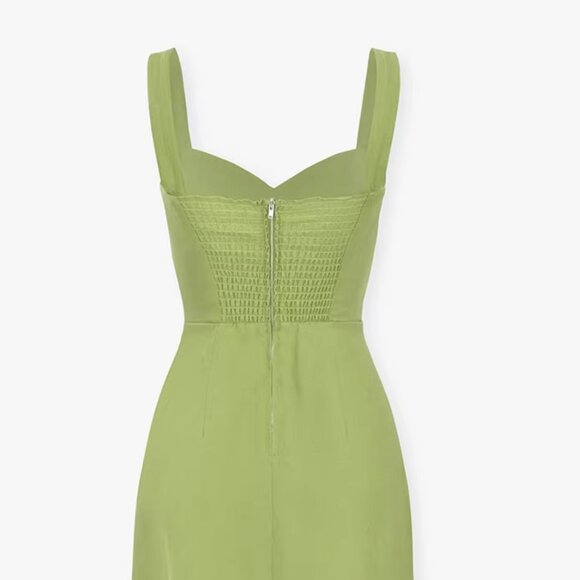 Reformation Miso Linen Mini Dress in Green - Picture 3 of 12